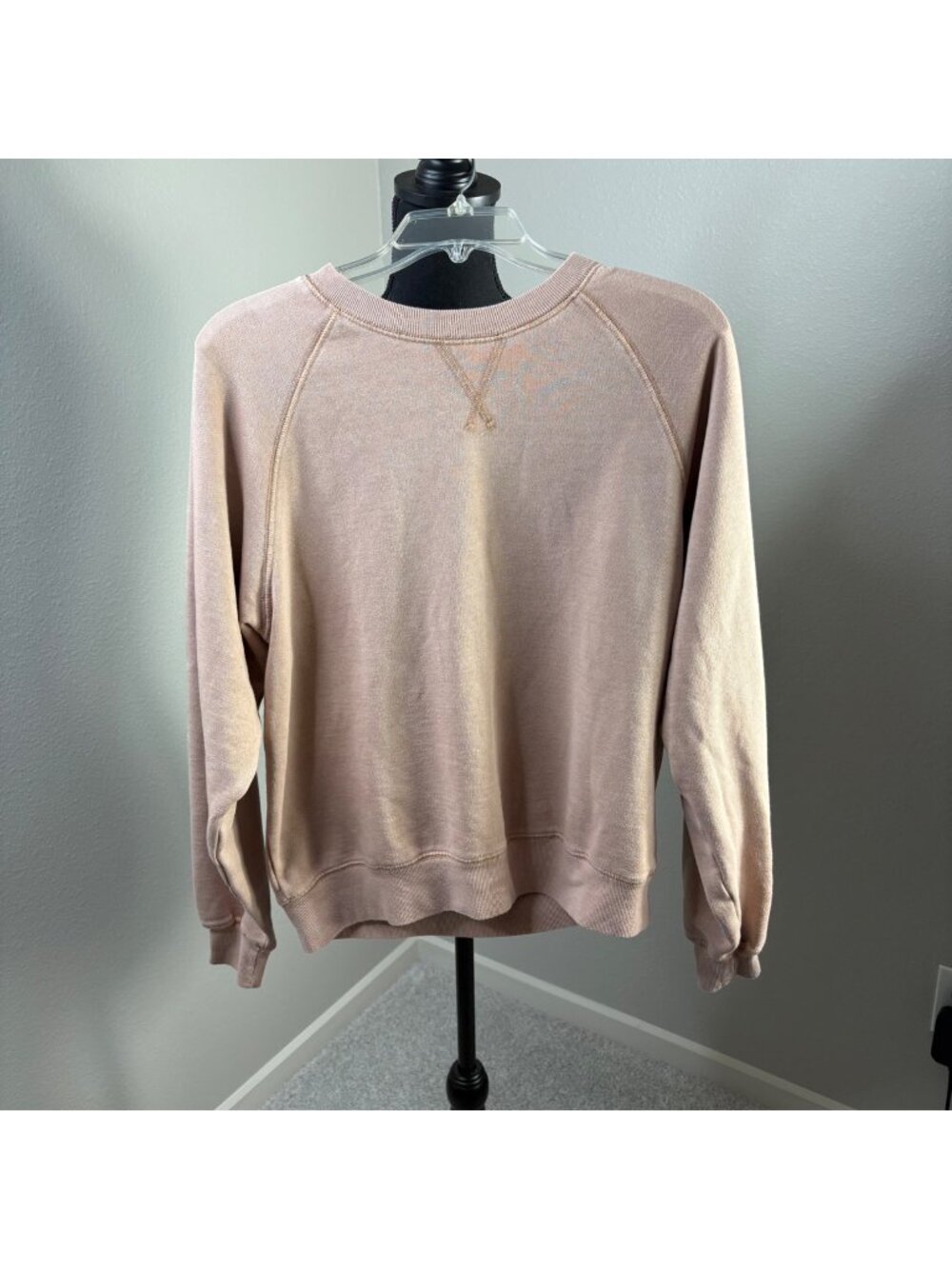 Ascot + Hart Tan Crewneck Sweatshirt Womens Small Cotton-Poly Blend
